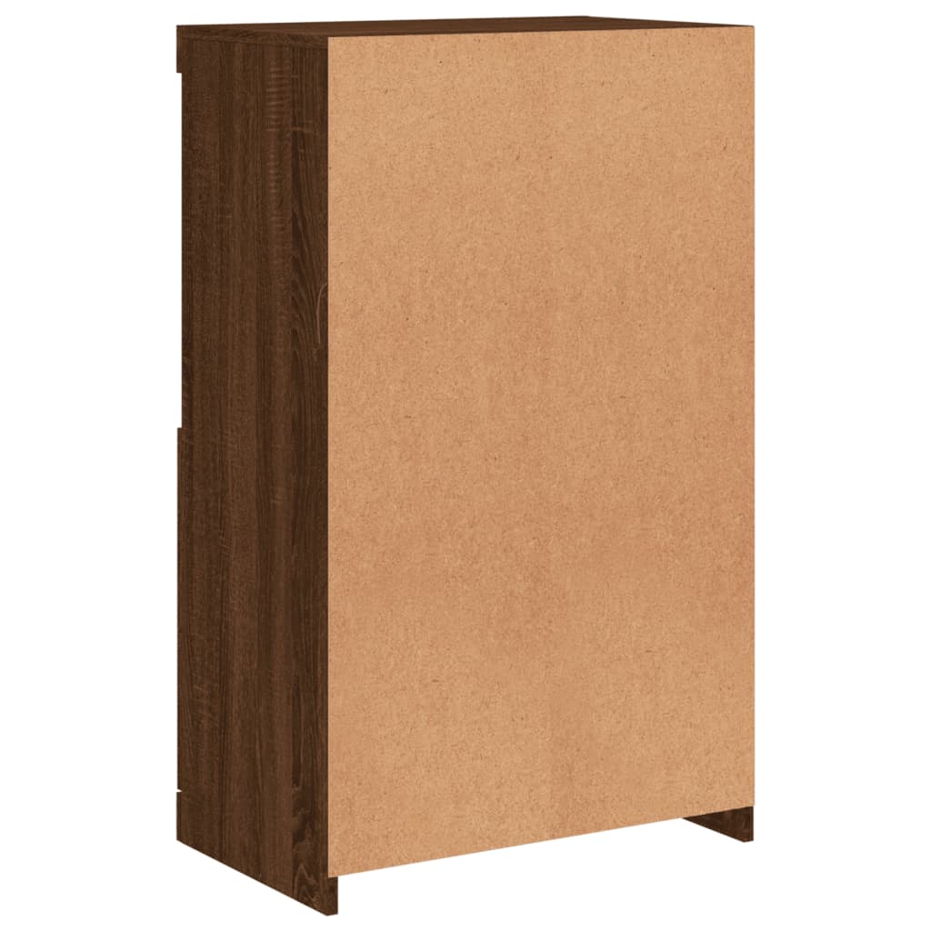 Sideboard with LED Lights Brown Oak 60.5x37x100 cm