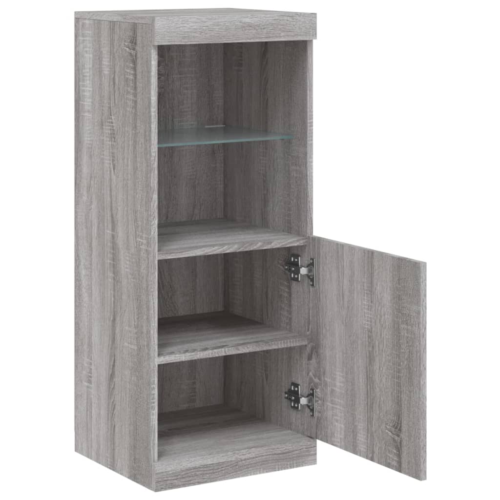 Sideboard with LED Lights Grey Sonoma 41x37x100 cm