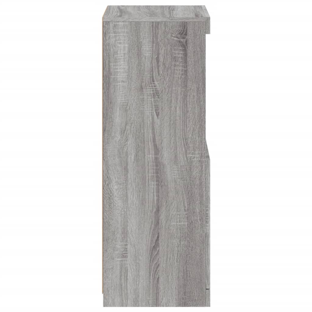 Sideboard with LED Lights Grey Sonoma 41x37x100 cm