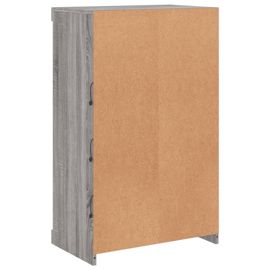 Sideboard with LED Lights Grey Sonoma 60.5x37x100 cm