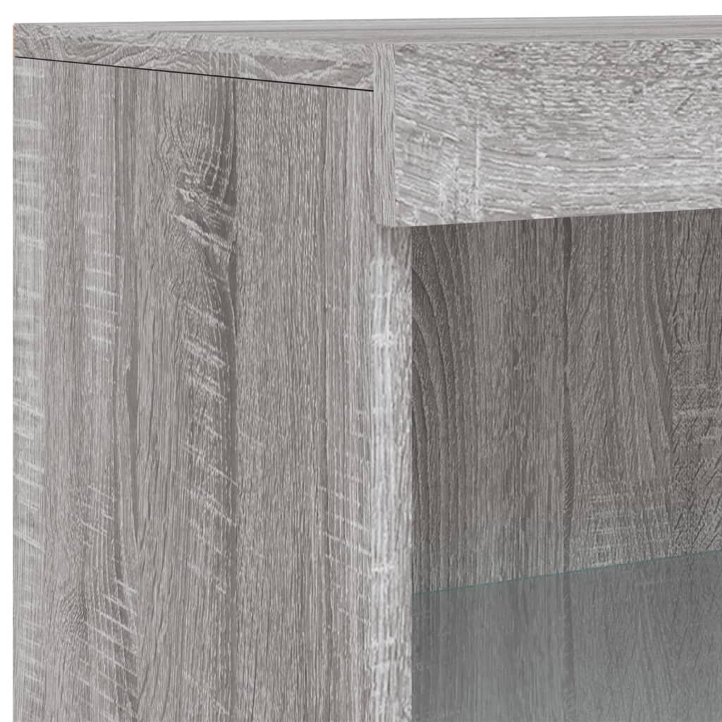 Sideboard with LED Lights Grey Sonoma 60.5x37x100 cm
