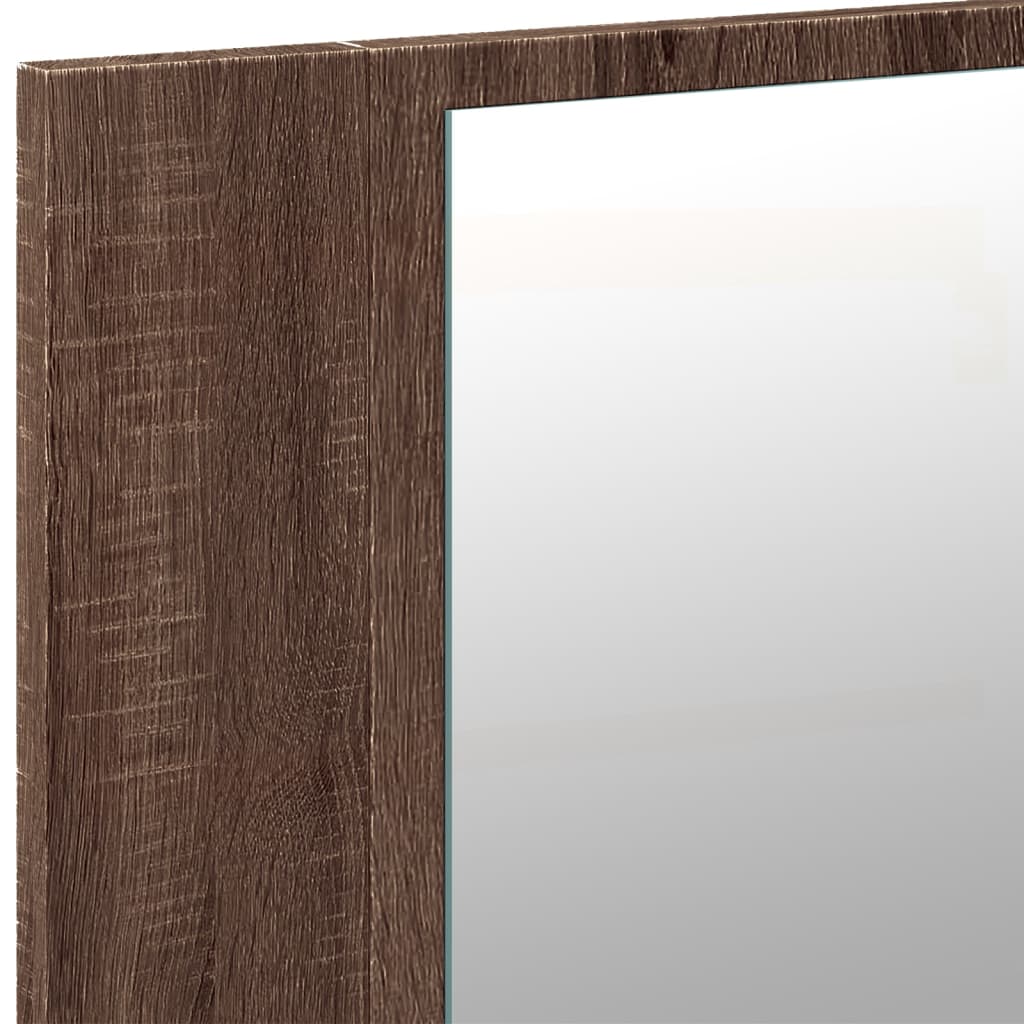 LED Bathroom Mirror Cabinet Brown Oak 90x12x45 cm Acrylic