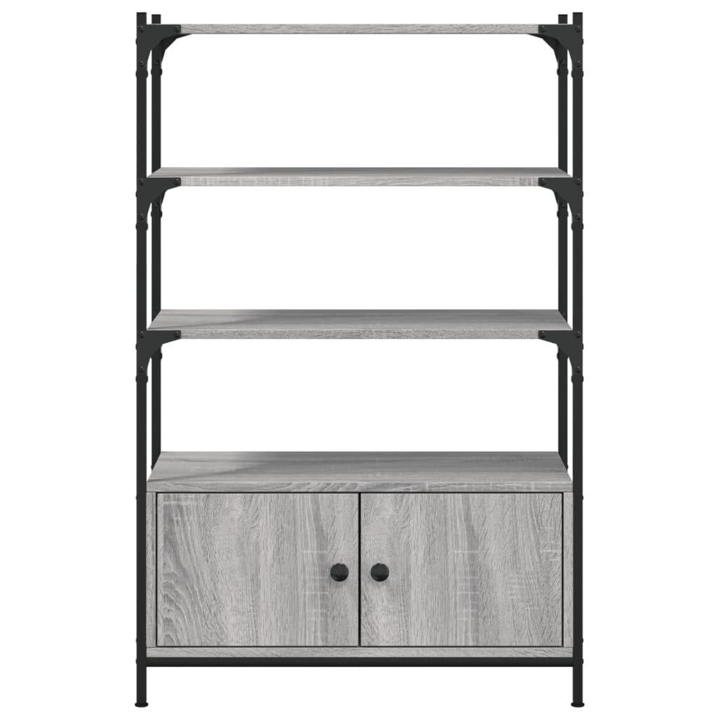 Bookcase 3-Tier Grey Sonoma 70x30x109.5 cm Engineered Wood