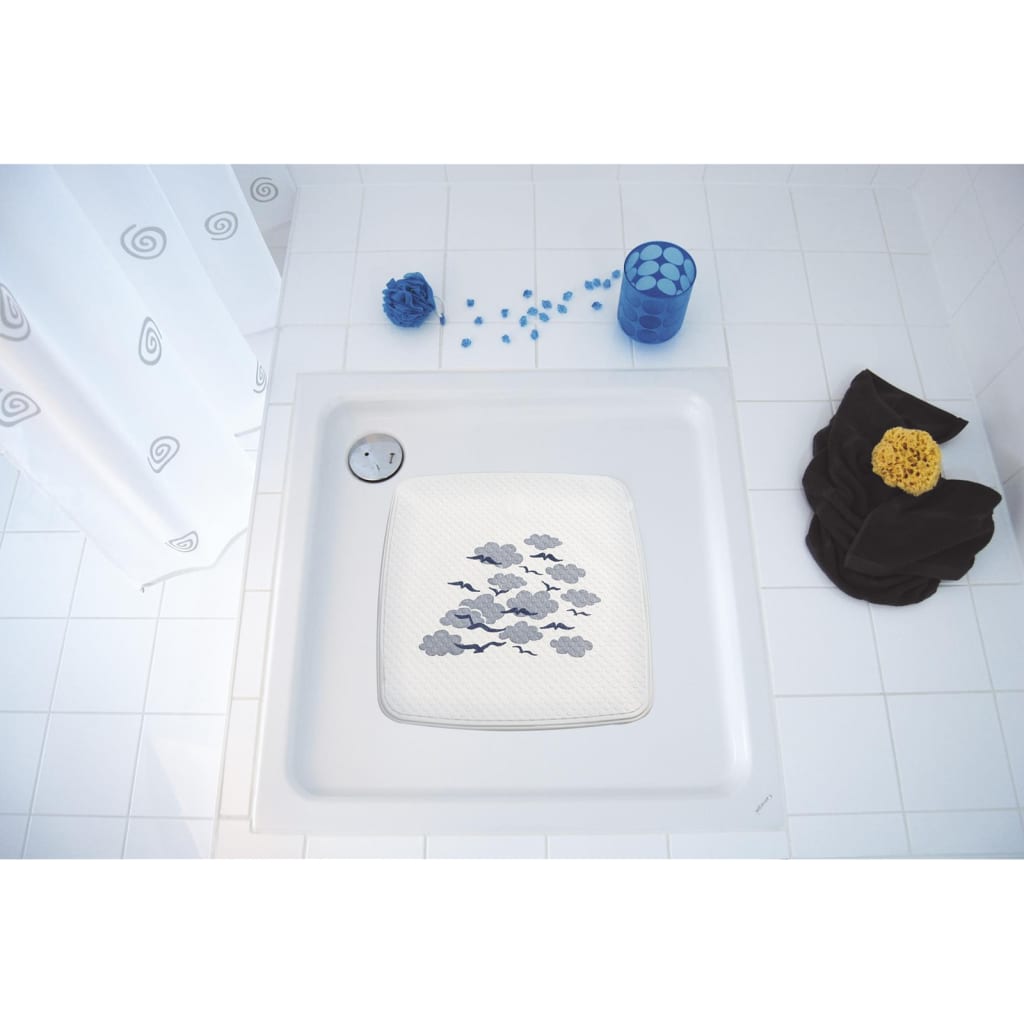 RIDDER Shower Mat Helgoland 54x54 cm White and Blue