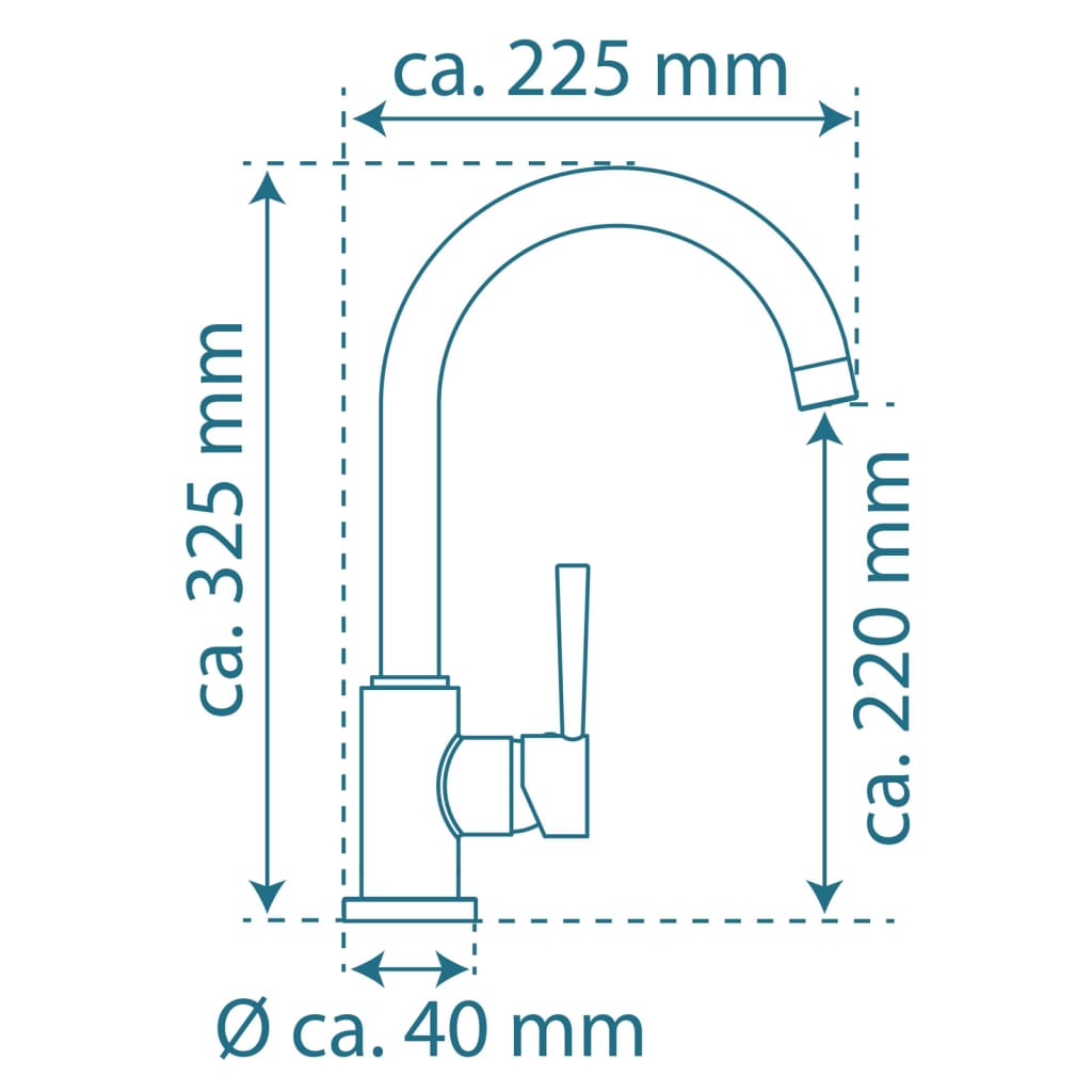 SCHÜTTE Kitchen Mixer Tap with Round Spout CORNWALL Matte Gold