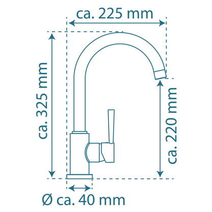 SCHÜTTE Kitchen Mixer Tap with Round Spout CORNWALL Matte Gold