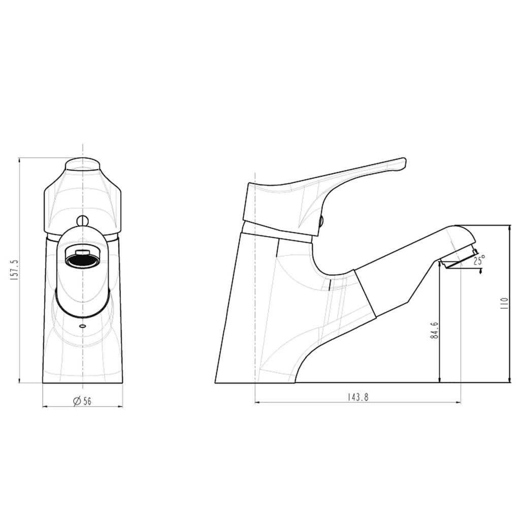 SCHÜTTE Basin Mixer with Pull-Out Spray ATTICA Chrome