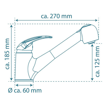 SCHÜTTE Sink Mixer with Pull-out Spray ALBATROS Chrome