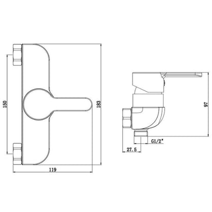 SCHÜTTE Shower Mixer DENVER Matt Black