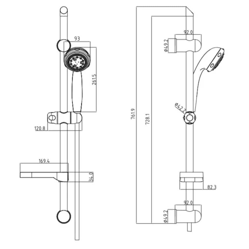 SCHÜTTE Shower Rail Set FRESH Chrome