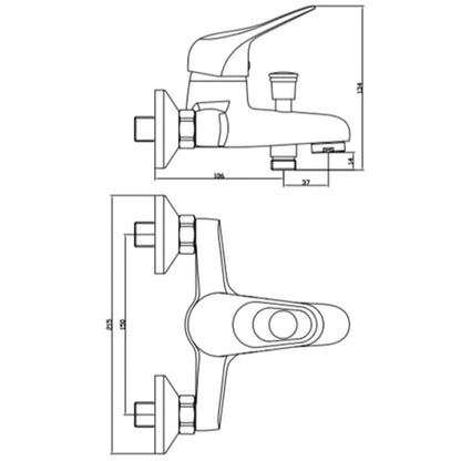 SCHÜTTE Bath Shower Mixer Tap PORTO Chrome