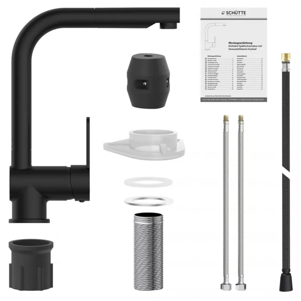 SCHÜTTE Kitchen Mixer Tap with Pull-out Spout LONDON Matte Black