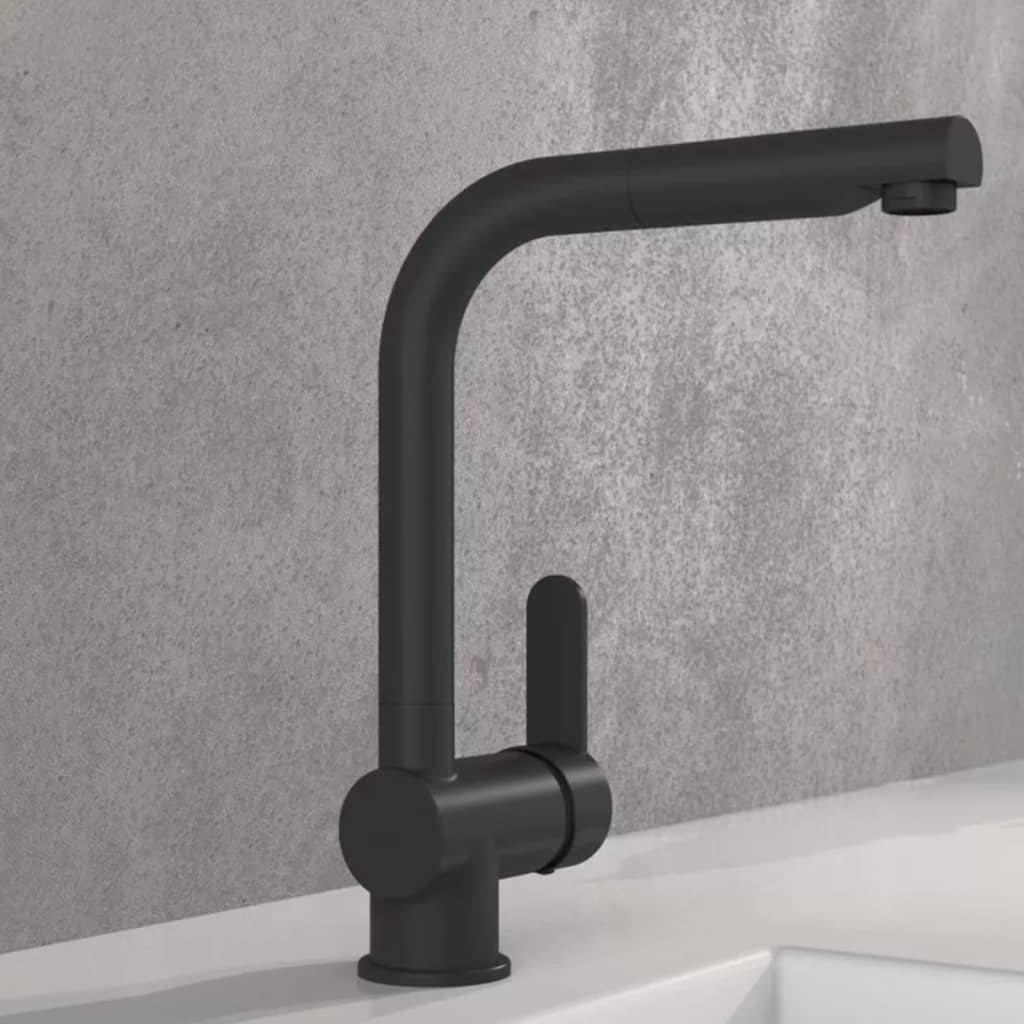 SCHÜTTE Kitchen Mixer Tap with Pull-out Spout LONDON Matte Black