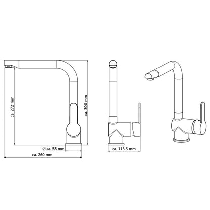 SCHÜTTE Sink Mixer RIO Matt Black