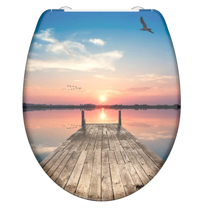 SCHÜTTE Toilet Seat with Soft-Close Quick Release SUNSET SKY