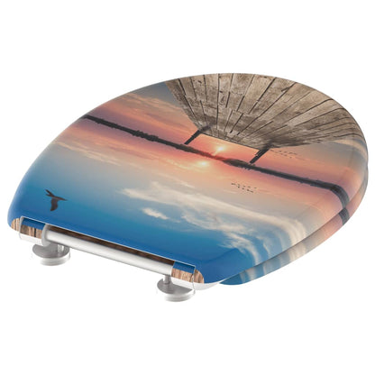 SCHÜTTE Toilet Seat with Soft-Close Quick Release SUNSET SKY