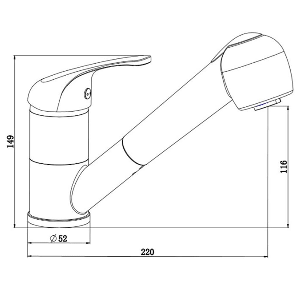 SCHÜTTE Sink Mixer with Pull-out Spray ULTRA Low Pressure Chrome