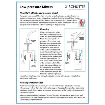 SCHÜTTE Sink Mixer with Pull-out Spray ULTRA Low Pressure Chrome