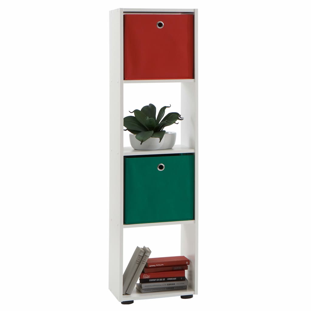 FMD Standing Shelf with 4 Compartments White