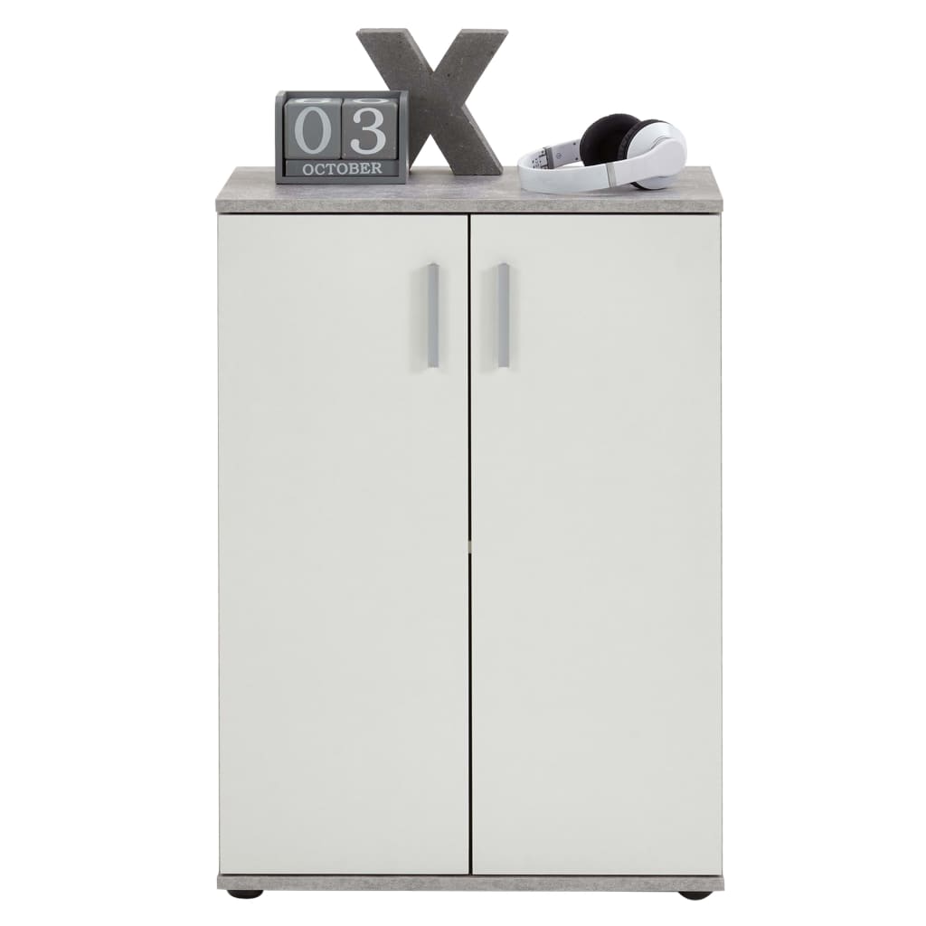 FMD Chest Cabinet with 2 Doors White and Grey