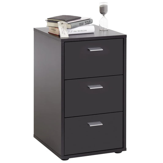 Bedside Cabinet with 3 Drawers Black