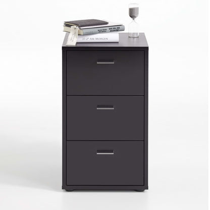 Bedside Cabinet with 3 Drawers Black