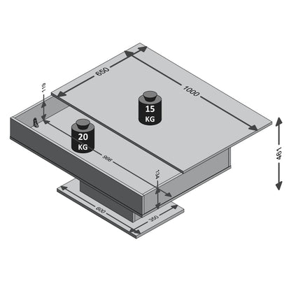 FMD Coffee Table Concrete Grey and White