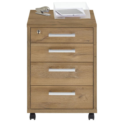 FMD Mobile Drawer Cabinet 48x49.5x65.5 cm Oak