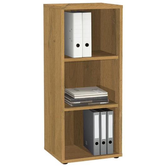 FMD Storage Shelf with 3 Compartments 47.1x39.9x112.5 cm Oak