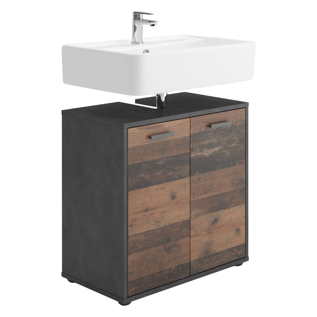 FMD Bathroom Sink Cabinet with 2 Doors Matera Old Style Dark