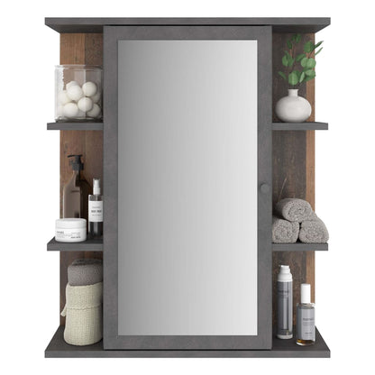 FMD Mirrored Bathroom Cabinet Matera Old Style Dark