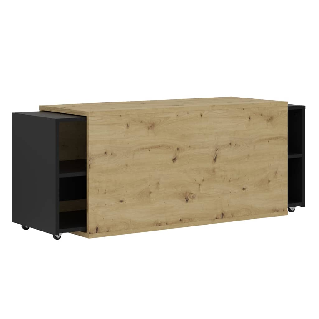 TV Unit Cabinet 194.5x39.9x49.2 cm Artisan Oak and Black