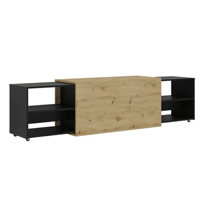 TV Unit Cabinet 194.5x39.9x49.2 cm Artisan Oak and Black