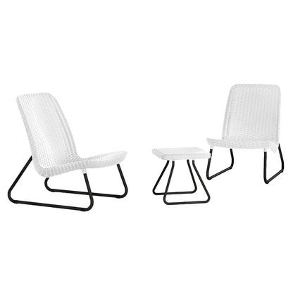 Patio Furniture Set 3 Pieces Rio White 218155