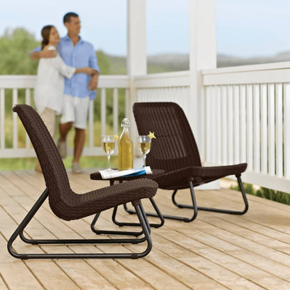 Patio Furniture Set 3 Pieces Rio Cappuccino 218157