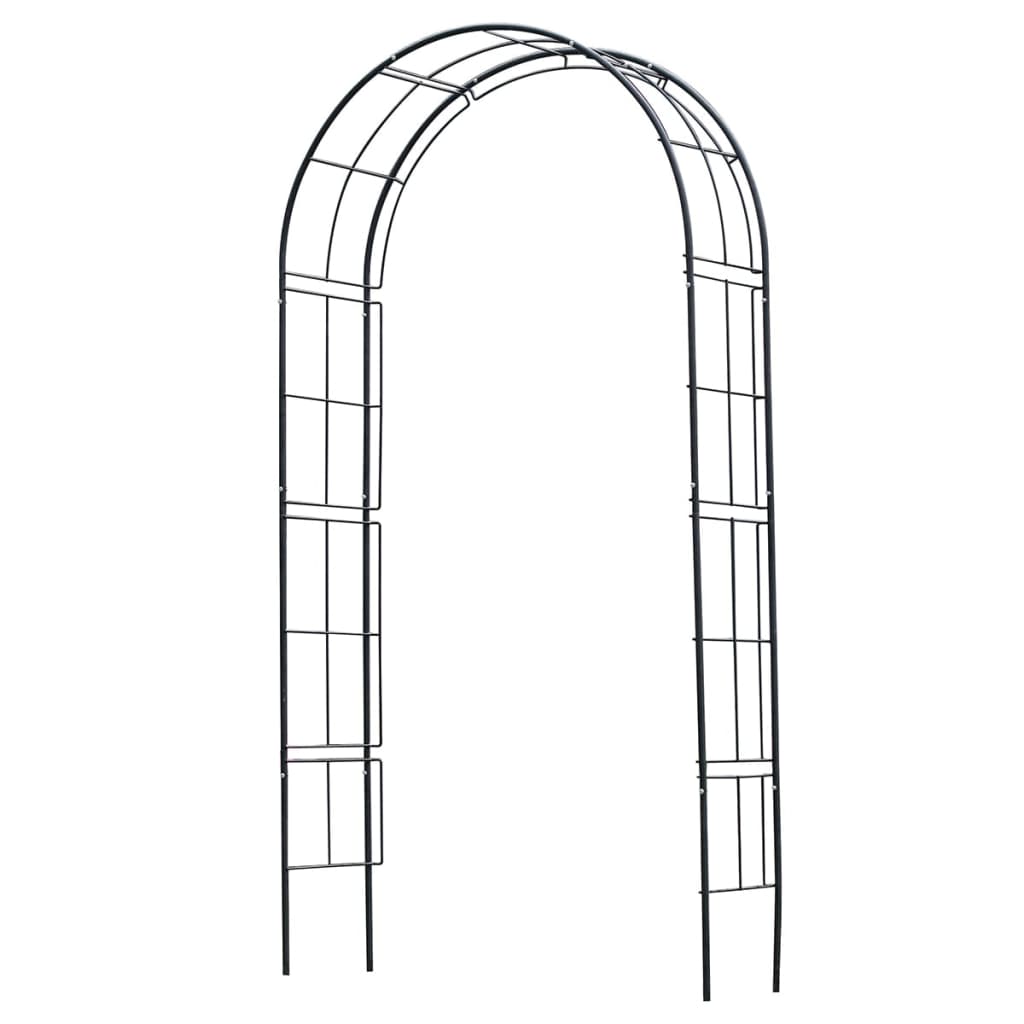 Nature Garden Arch Metal 229x38x113 cm Black