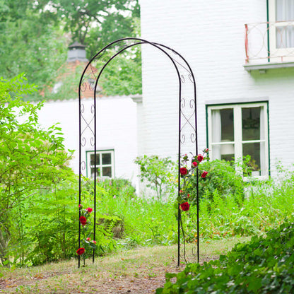 Nature Garden Arch Metal 100x37x230cm Black