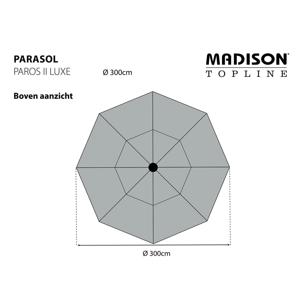 Madison Garden Parasol Paros II Luxe 300 cm Safier Blue