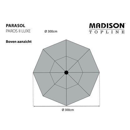 Madison Garden Parasol Paros II Luxe 300 cm Safier Blue