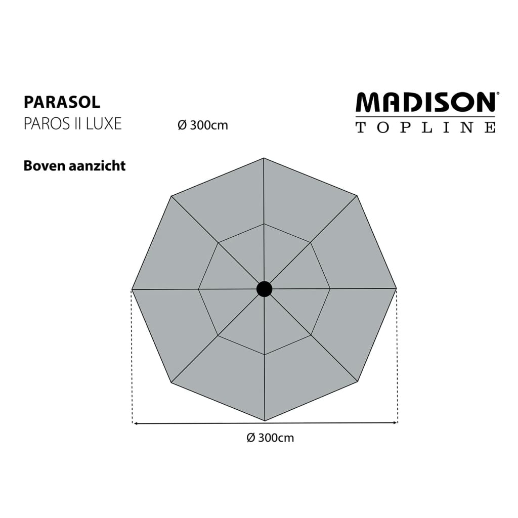 Madison Garden Parasol Paros II Luxe 300 cm Sage Green