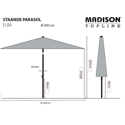 Madison Garden Parasol Moraira 230x230 cm Taupe