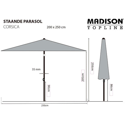 Madison Garden Parasol Denia 200x200 cm Taupe