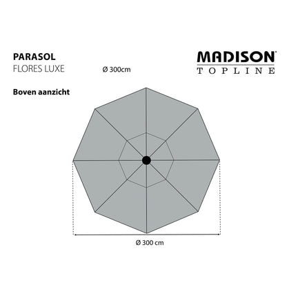 Madison Garden Parasol  Flores Luxe 300 cm Round Sage Green