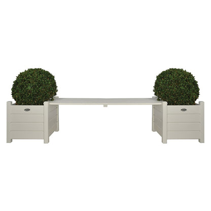 Esschert Design Planters with Bridge Bench White CF33W