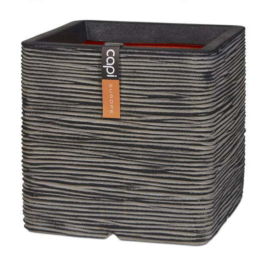 Capi Planter Nature Rib Square 50 x 50 cm Anthracite