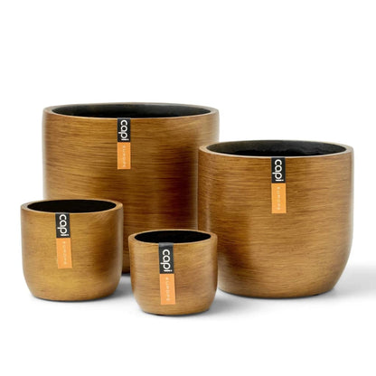 Capi 4 Piece Planter Set Lux Retro Gold