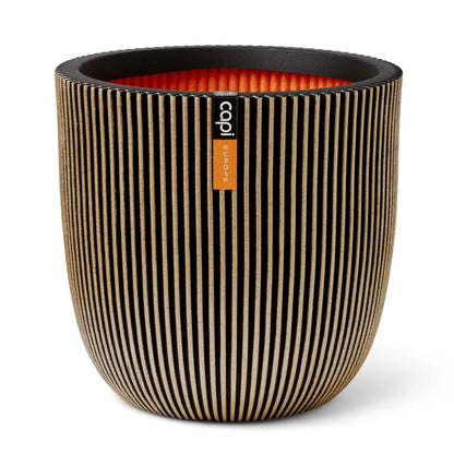 Capi Planter Groove 43x41 cm Black and Gold