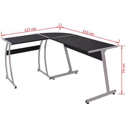 Corner Desk L-Shaped Black