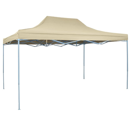 Foldable Tent Pop-Up 3x4.5 m Cream White