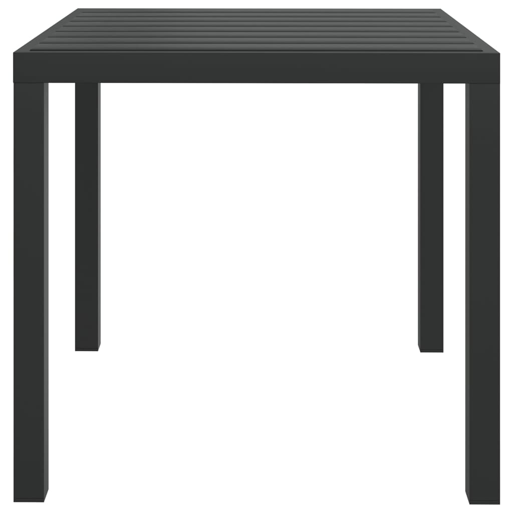 Garden Table Black 80x80x74 cm Aluminium and WPC
